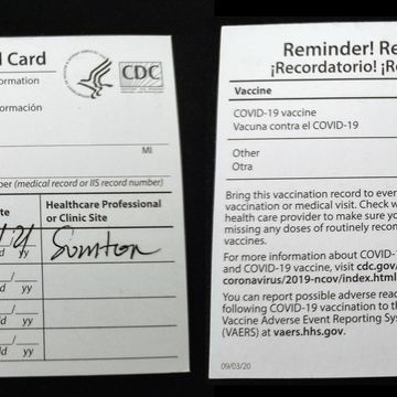 CDC COVID-19 Vaccination Record Card